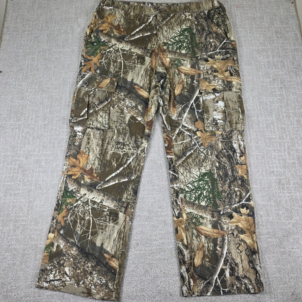 Realtree Edge Camo Cargo Pockets Pants Mens Large 36-38 Hunting Outdoors Deer